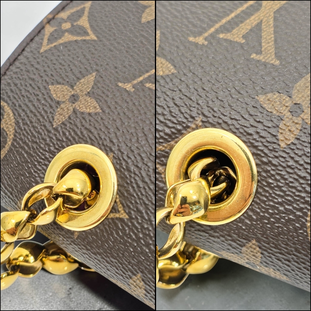 Louis Vuitton Victoire Monogram Chain Flap Bag Burgundy Purple Crossbody Bag - Picture 16 of 17